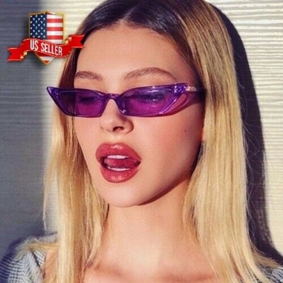 Retro Fashion Cat Eye Sunglasses - Purple 100% UV4 - Picture 1 of 2